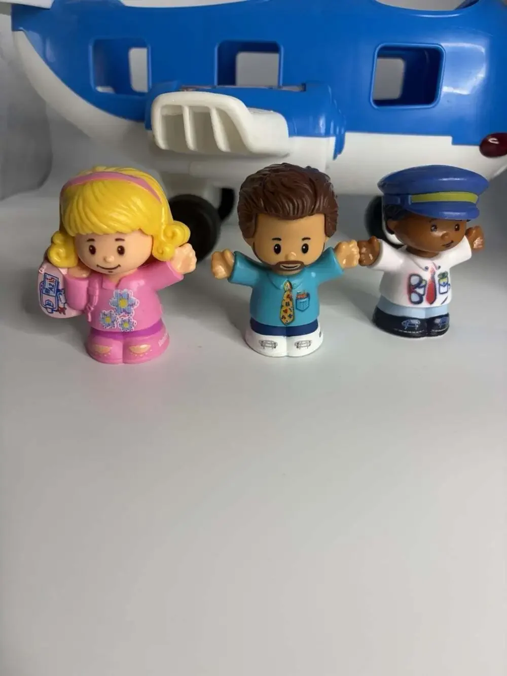 Fisher Price Little People Travel Together Airplane Blue Jet, Sounds 12”x6”x11”